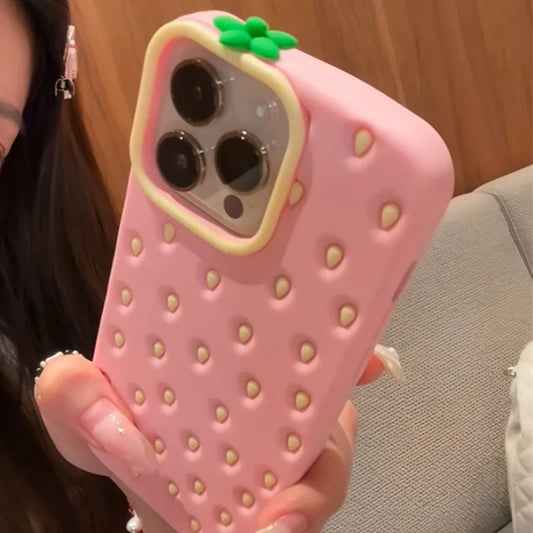 iphone pink strawberry shaped phone case