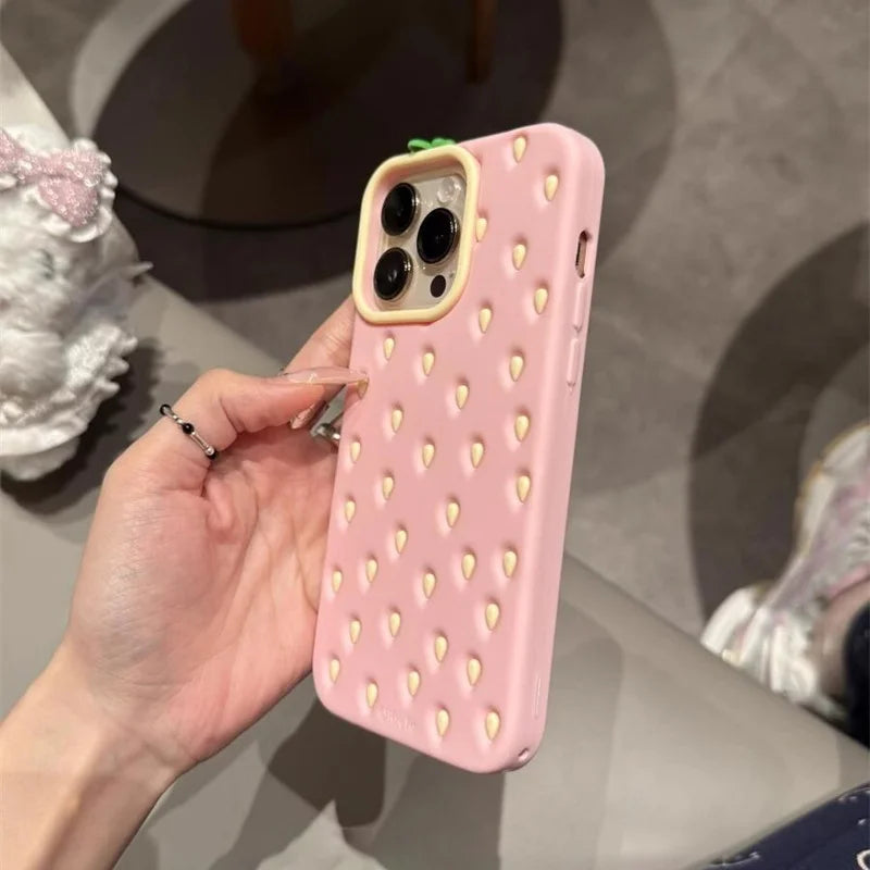 iphone pink strawberry shaped phone case