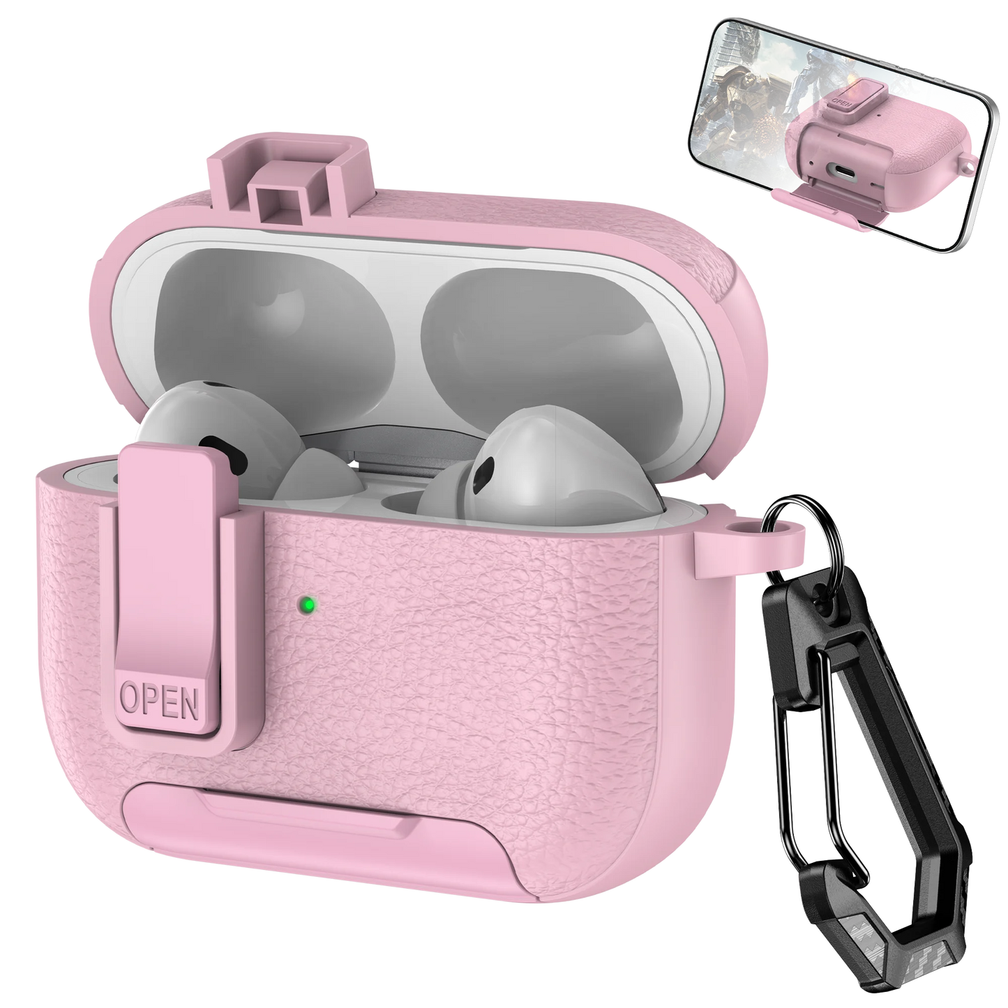 Phone Holder cortex Case For AirPods Pro 3 Bluetooth headset Cover For AirPods Pro 2 or AirPods 1 2 3 4 Pro Case With Hook