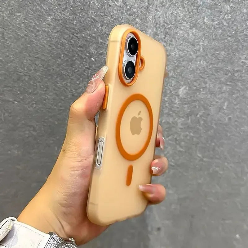 Matte Candy Magnetic Wireless Charge Transparent Case For iPhone 16 15 14Plus 13 12 17 Pro Max For Magsafe Shockproof Hard Cover