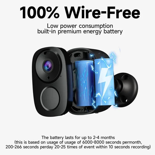 Waterproof Security Cameras Wireless Outdoor 2K Battery Powered WiFi Camera AI Motion Siren Spotlight Color Night Vision IP66