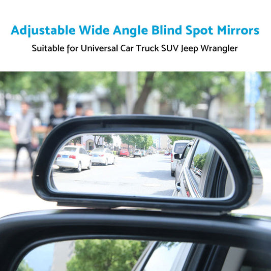 Pair Car Side Blind Spot Mirror Adjust Wide Angle Rear View HD Auxiliary Parking-0