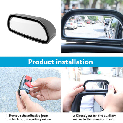 Pair Car Side Blind Spot Mirror Adjust Wide Angle Rear View HD Auxiliary Parking-3