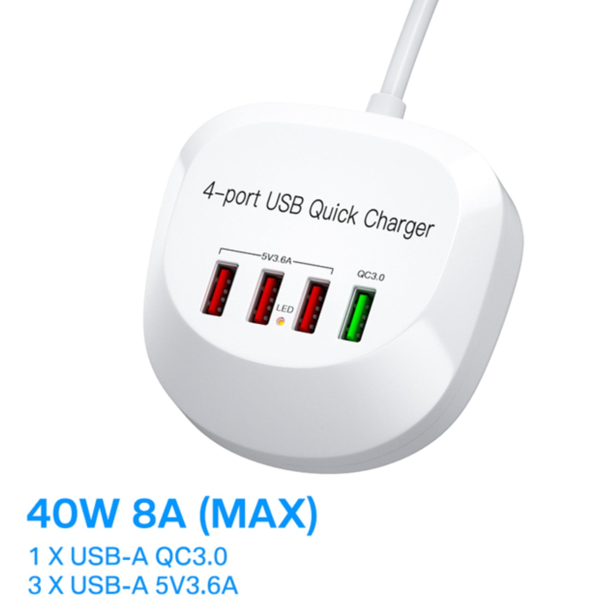 Anacotte 8 Port LED Display Charging Hub for iPhone 13,12, iPad, Samsung-3