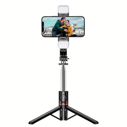 45 Inch Extra Long Flexible Phone Tripod 1pc Selfie Stick With Two Fill Light, Upgraded Tripod, Detachable Remote Compatible With IPhone 14/14 Pro/13/13 Pro/12/12 Pro/11/11 Pro/XS Max/XS/XR/X/8/7 And Android Smartphones