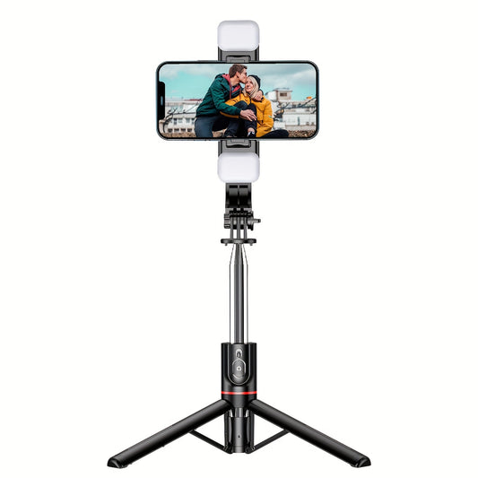 45 Inch Extra Long Flexible Phone Tripod 1pc Selfie Stick With Two Fill Light, Upgraded Tripod, Detachable Remote Compatible With IPhone 14/14 Pro/13/13 Pro/12/12 Pro/11/11 Pro/XS Max/XS/XR/X/8/7 And Android Smartphones