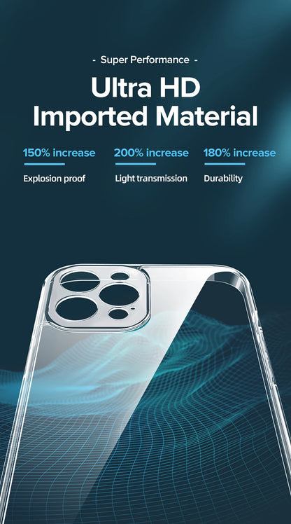 Joyroom For iPhone 17 Pro Max Case Transparent Clear Case For iPhone 16 15 14 Pro Max Anti Yellow Full Lens Transparent Cover