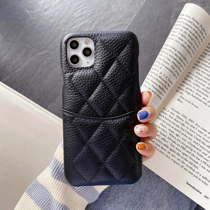 High Quality Luxury Fashion Genuine Cowhide Leather Card Slot Lambskin Case Cover For Iphone 17 Air 16 15 14 Plus 13 12 Pro Max