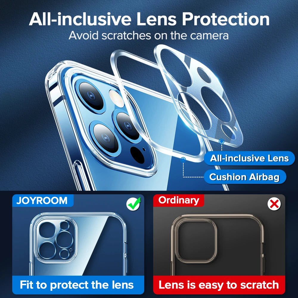 Joyroom For iPhone 17 Pro Max Case Transparent Clear Case For iPhone 16 15 14 Pro Max Anti Yellow Full Lens Transparent Cover