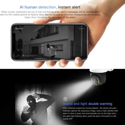 Outdoor Security Wireless 3MP IP Camera Smart Home Dome Waterproof Color Night Two Way AI Human Detection Camera