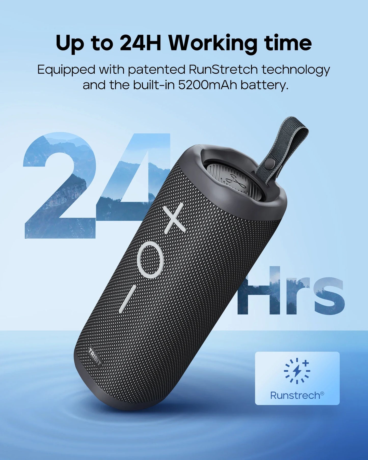 TRIBIT StormBox 2 Portable Bluetooth Speaker, Waterproof Wireless Speaker 24-hrs Playtime For Camping, Hiking