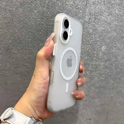 Matte Candy Magnetic Wireless Charge Transparent Case For iPhone 16 15 14Plus 13 12 17 Pro Max For Magsafe Shockproof Hard Cover