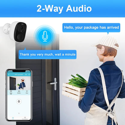 Security Cameras Wireless Outdoor, 2K Battery Powered WiFi Camera AI Motion Siren Spotlight, Color Night Vision, IP66 Waterproof