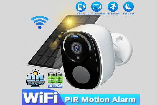 WiFi PIR Motion Alarm camera with solar panel 