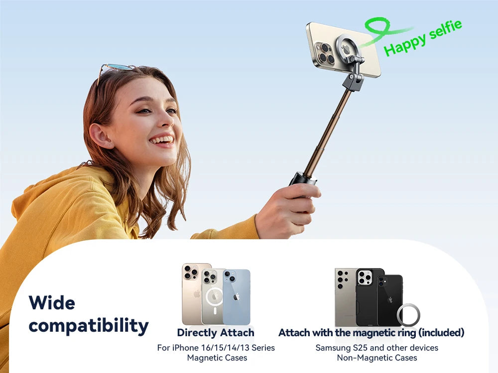 Joyroom Airplane Phone Holder Magnetic Selfie Stick for iPhone Universal Airplane Phone Mount Plane Phone Stand for Desk ZS509