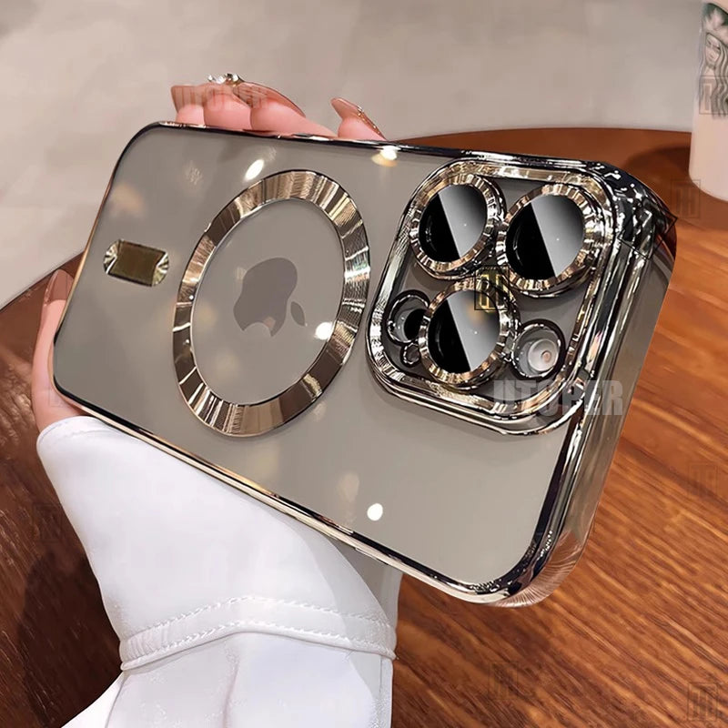Official Desert Gold Phone Case For iPhone 17 Air 16 15 14 13 12 11 Pro Max Plus Clear Magsafe Magnetic Lens Protect Soft Cover