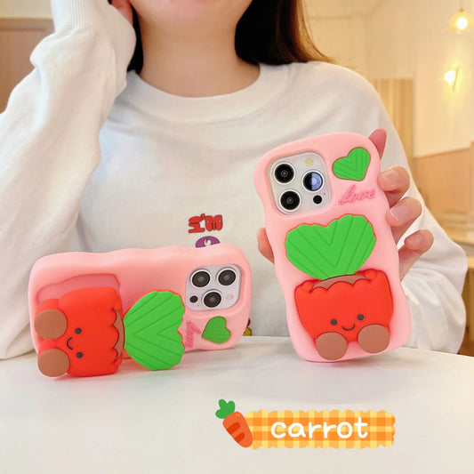 Silicone 3D Potted Stand Phone Case