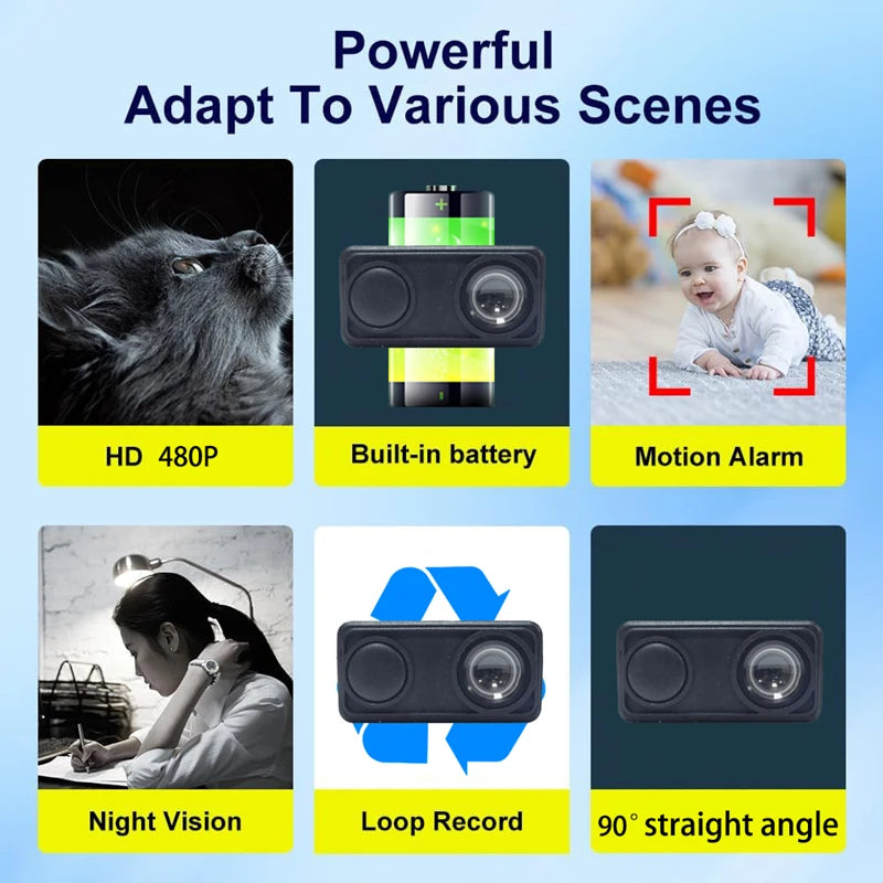 Security Camera 4K Mini WiFi Monitor WiFi Remote Motion Detecting Surveillance Security Protection Indoor Surveillance