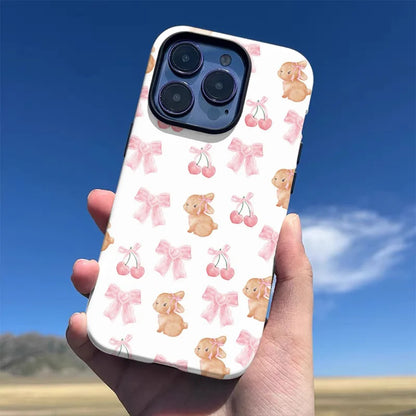 Luxury Adorable Bunny Double Double-layer Back Cover Case