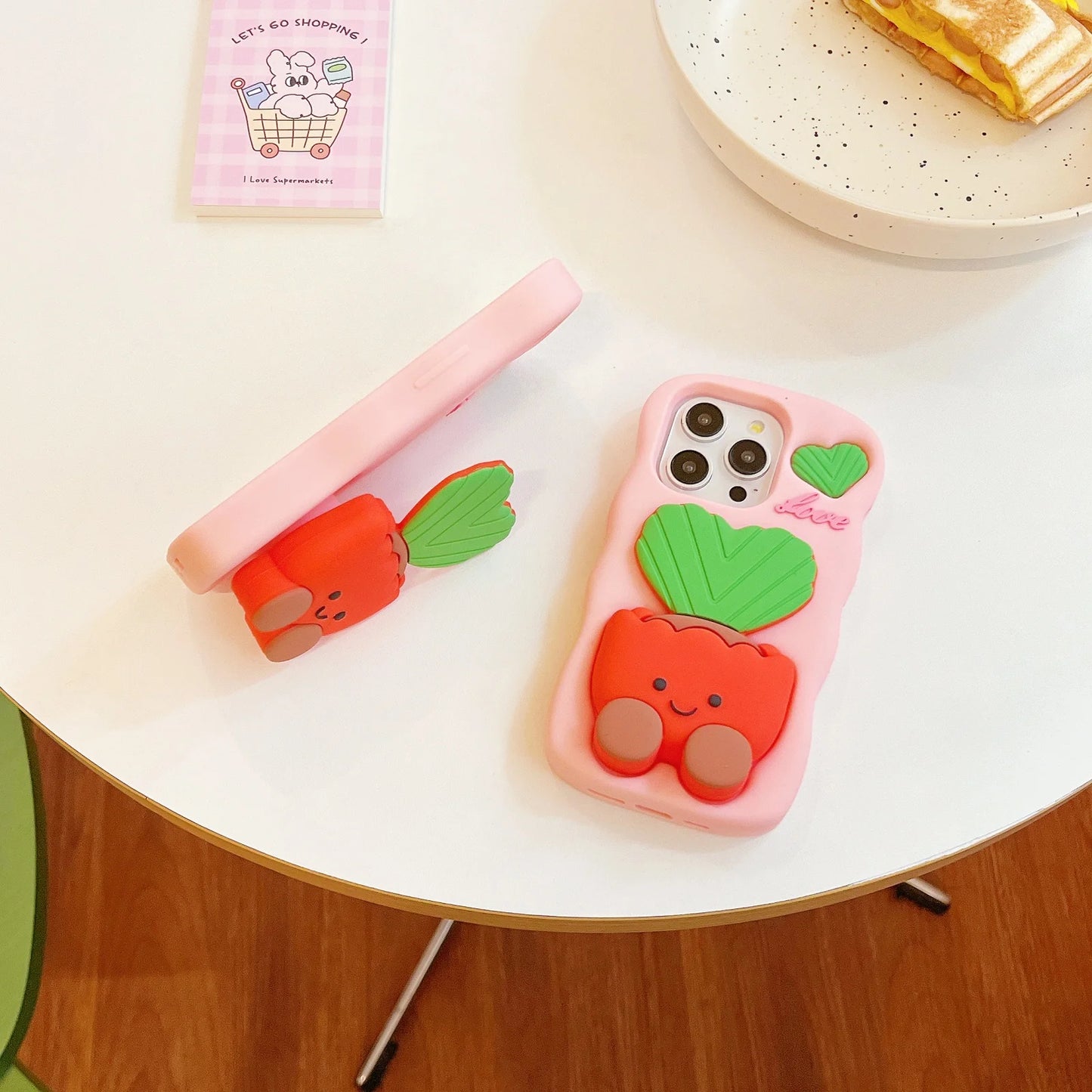 Silicone 3D Potted Stand Phone Case