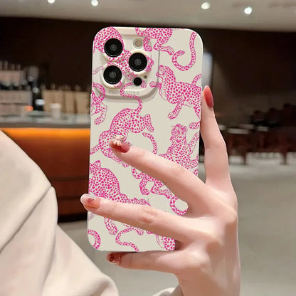 iphone Pink Leopard Print Pattern Phone Case