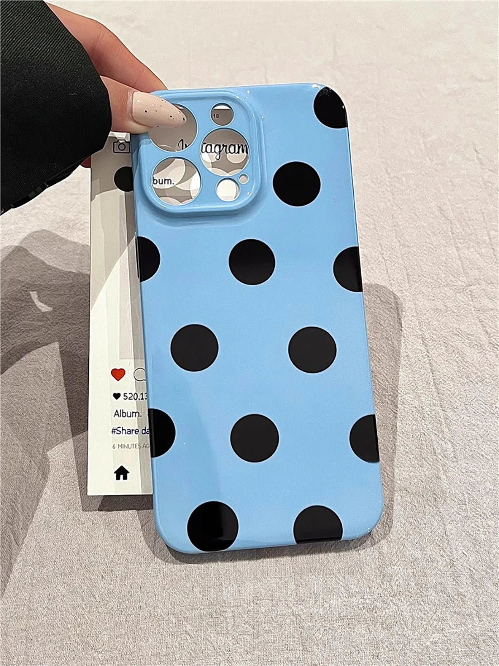 iphone White Black Polka-Dot Phone Case for iPhone 17 16 15 Pro 14 13 Pro Max Fashion Shockproof Cute Simple Soft Cover Case