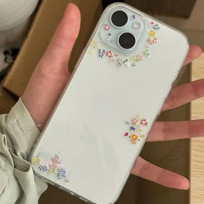 Simple Flowers Case for IPhone 16Pro Max 15 14 13 12Mini 11 Pro X XR 7 8 Plus Shockproof Cover Screen Protector Casing