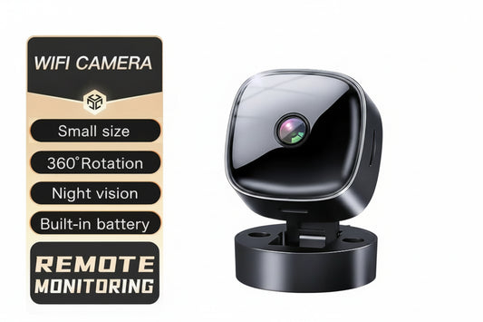 4K WiFi camera with features listed on a scenic background