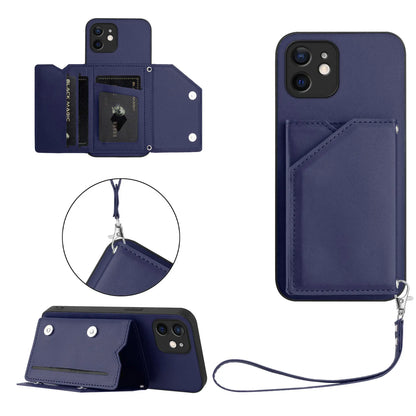 Wallet Cards Solt Leather Case For iPhone 16 Pro Max 15 Plus 14 13 12 11 X XS XR SE 2022 8 7 Pocket Magnetic Double Buckle Cover