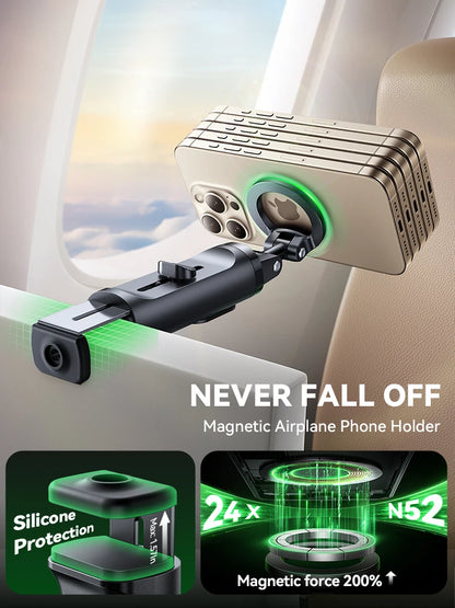 Joyroom Airplane Phone Holder Magnetic Selfie Stick for iPhone Universal Airplane Phone Mount Plane Phone Stand for Desk ZS509