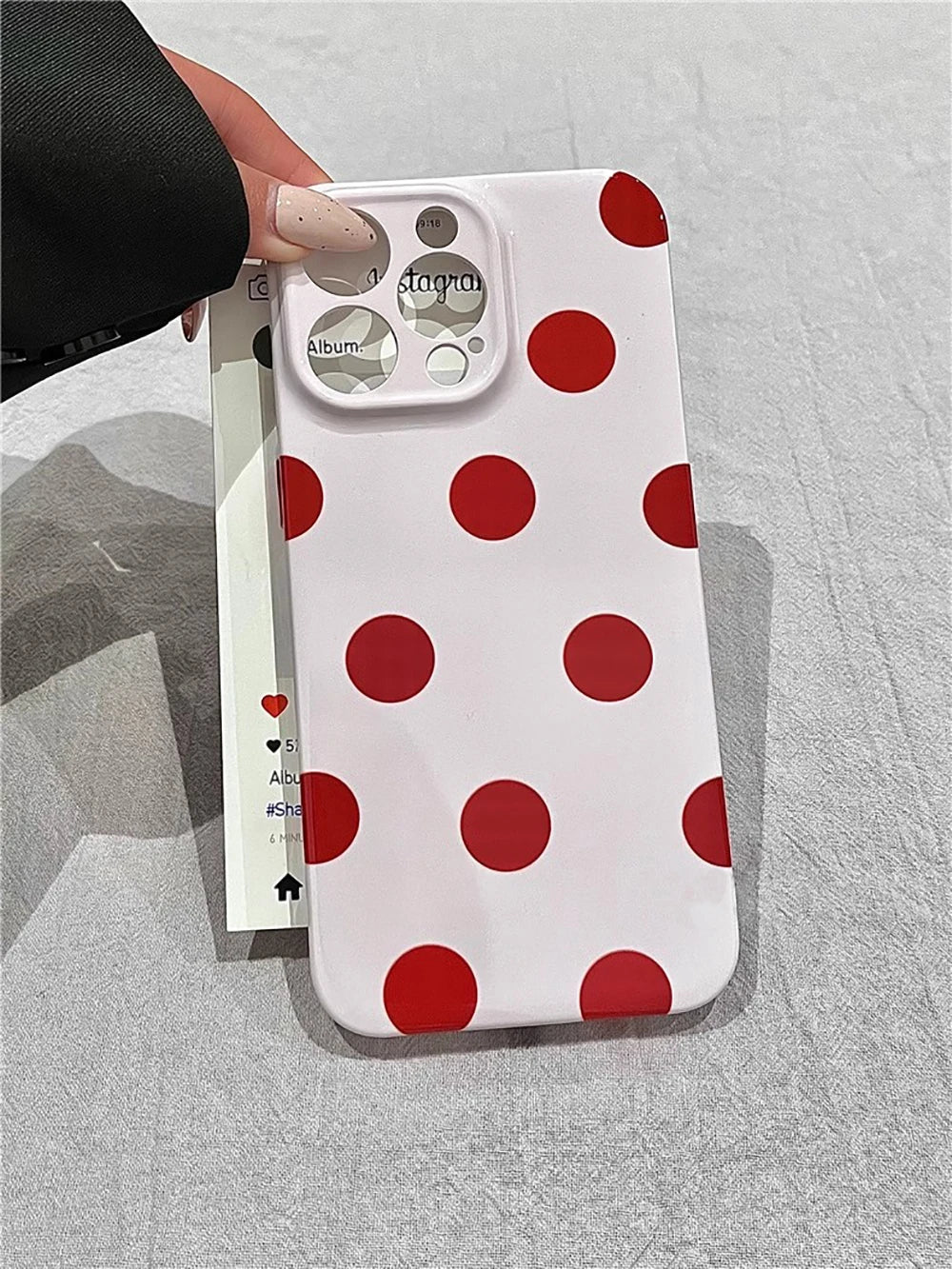 iphone White Black Polka-Dot Phone Case for iPhone 17 16 15 Pro 14 13 Pro Max Fashion Shockproof Cute Simple Soft Cover Case