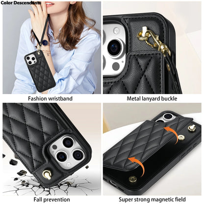Wallet Cards Solt Leather Case For iPhone 16 Pro Max 15 Plus 14 13 12 11 X XS XR SE 2022 8 7 Pocket Magnetic Double Buckle Cover