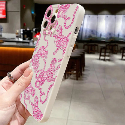 iphone Pink Leopard Print Pattern Phone Case