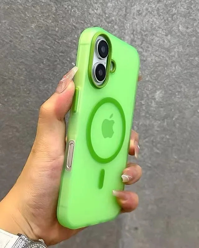 Matte Candy Magnetic Wireless Charge Transparent Case For iPhone 16 15 14Plus 13 12 17 Pro Max For Magsafe Shockproof Hard Cover