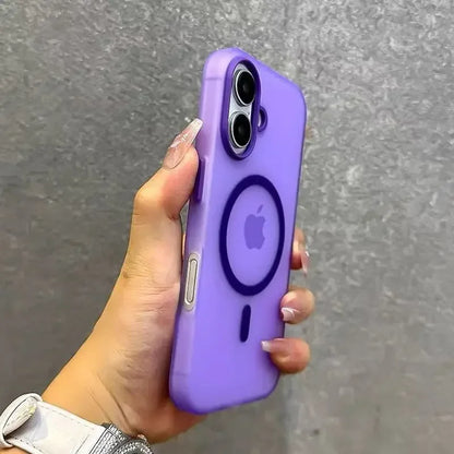 Matte Candy Magnetic Wireless Charge Transparent Case For iPhone 16 15 14Plus 13 12 17 Pro Max For Magsafe Shockproof Hard Cover
