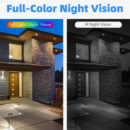 Wireless 2K 5MP Solar Security Camera Outdoor Color Night Vision Battery Powered Support 2.4G WiFi, PIR, Waterproof, 2-Way Alexa