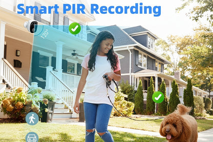 Wireless 2K 5MP Solar Security Camera Outdoor Color Night Vision Battery Powered Support 2.4G WiFi, PIR, Waterproof, 2-Way Alexa