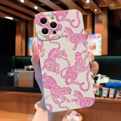 iphone Pink Leopard Print Pattern Phone Case