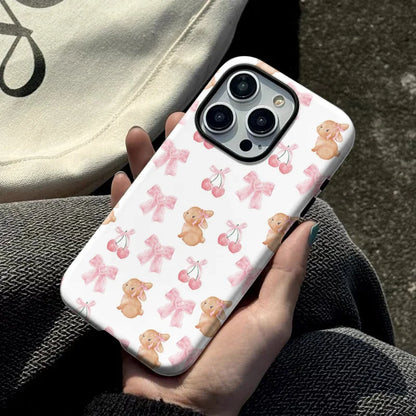 Luxury Adorable Bunny Double Double-layer Back Cover Case