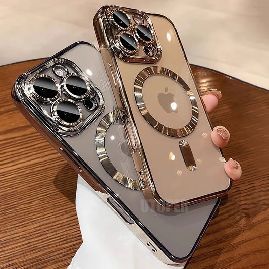 Official Desert Gold Phone Case For iPhone 17 Air 16 15 14 13 12 11 Pro Max Plus Clear Magsafe Magnetic Lens Protect Soft Cover
