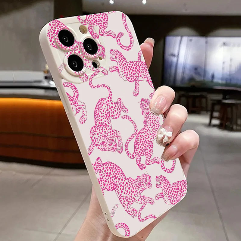 iphone Pink Leopard Print Pattern Phone Case