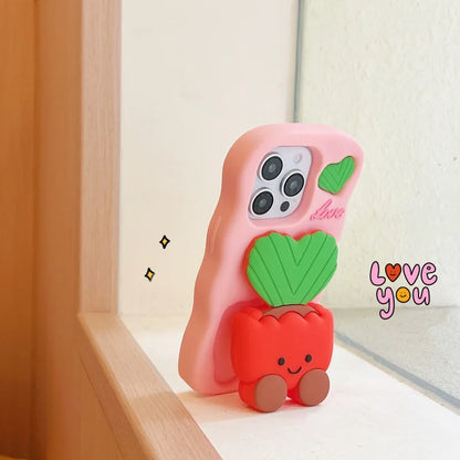 Silicone 3D Potted Stand Phone Case