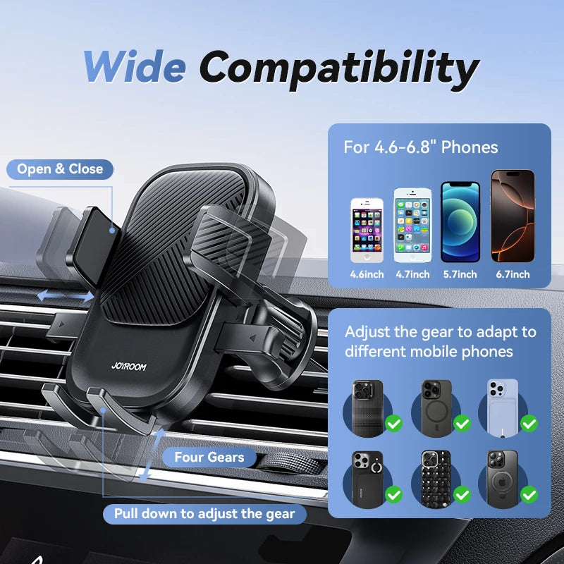 Joyroom Car Air Vent Phone Holder 360° Rotation Car Phone Holder Universal Hands-Free Cell Phone Mount For 4.7-6.9'' Phones