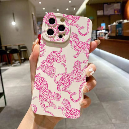 iphone Pink Leopard Print Pattern Phone Case