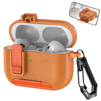 Phone Holder cortex Case For AirPods Pro 3  Bluetooth headset Cover For AirPods Pro 2 or AirPods 1 2 3 4 Pro Case With Hook