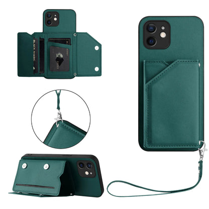 Wallet Cards Solt Leather Case For iPhone 16 Pro Max 15 Plus 14 13 12 11 X XS XR SE 2022 8 7 Pocket Magnetic Double Buckle Cover