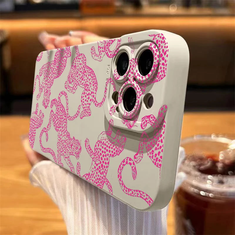 iphone Pink Leopard Print Pattern Phone Case