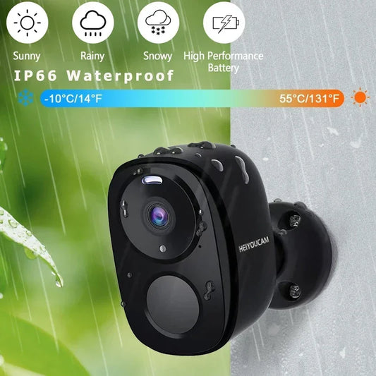 Waterproof Security Cameras Wireless Outdoor 2K Battery Powered WiFi Camera AI Motion Siren Spotlight Color Night Vision IP66