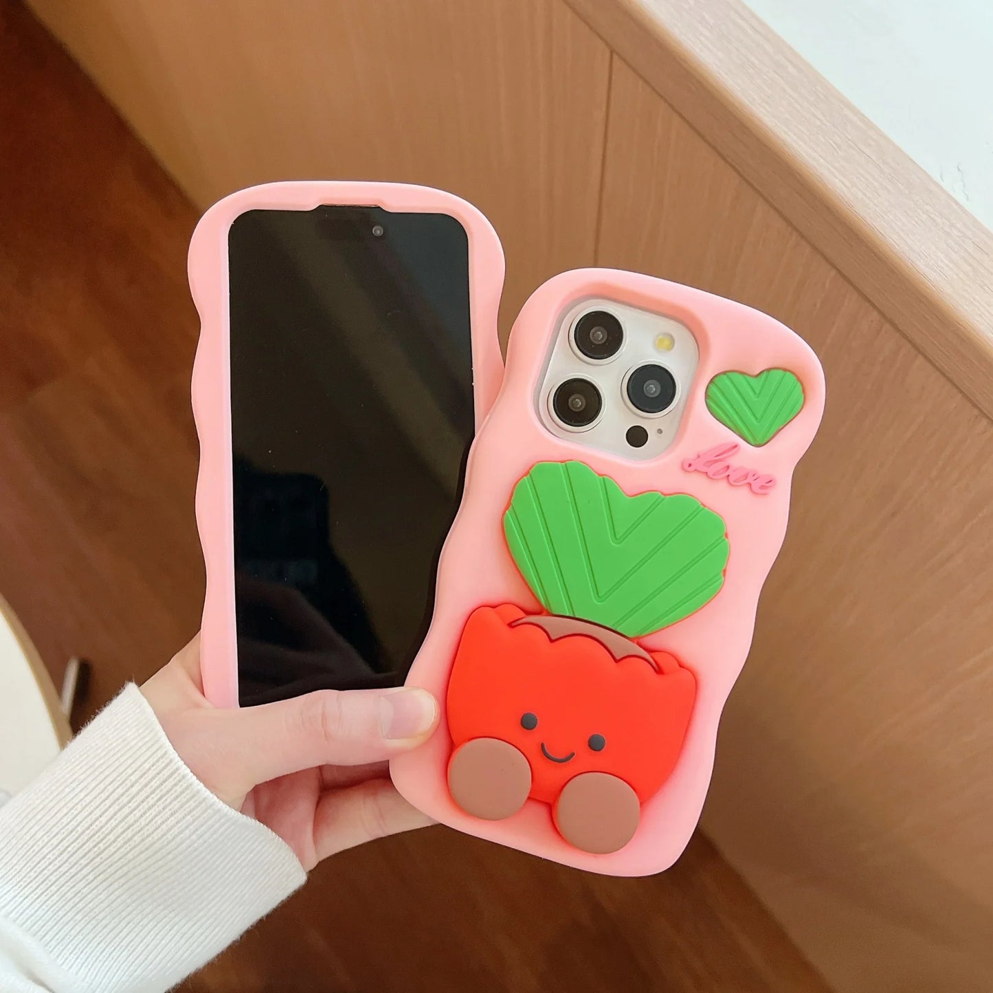 Silicone 3D Potted Stand Phone Case