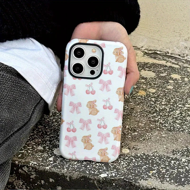 Luxury Adorable Bunny Double Double-layer Back Cover Case